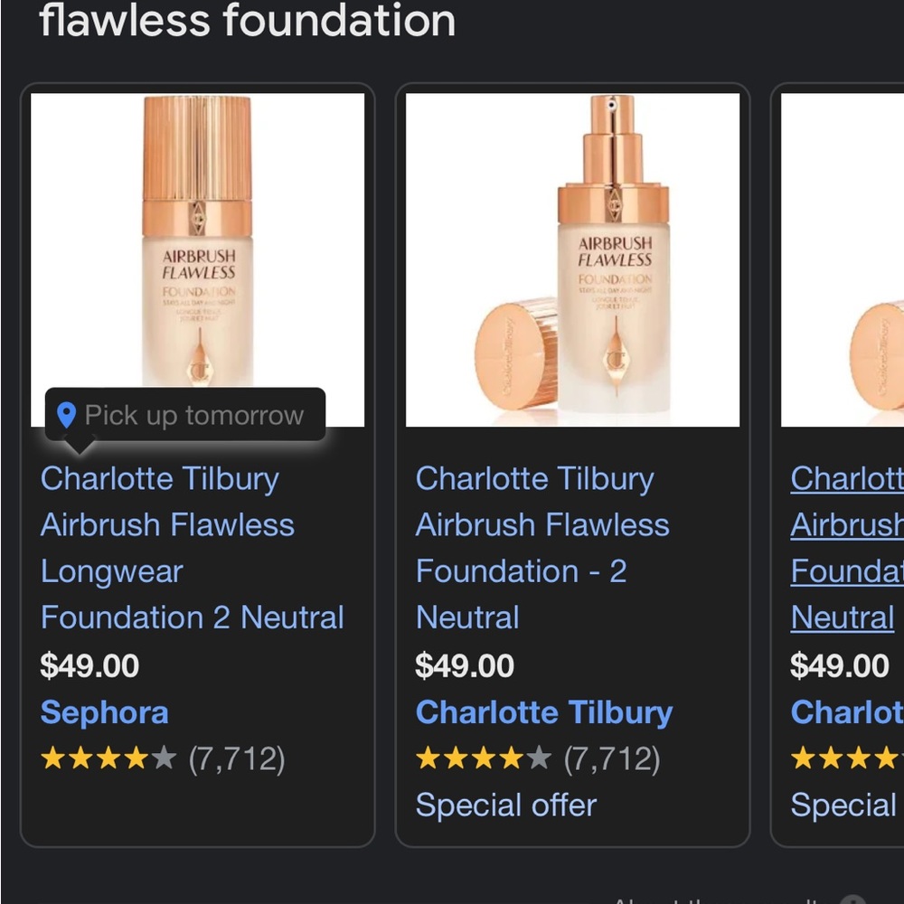 Charlotte Tilbury airbrush flawless foundation 1.0 oz - Picture 2 of 2